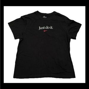 Vintage NIKE ORIGINAL JUST DO IT Black Tee with White Logo